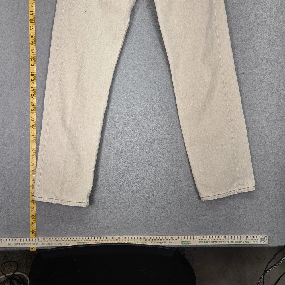 Vintage Levis 501 Jeans Mens Beige Denim Straight Button Fly Made USA‎ 90s 29x30